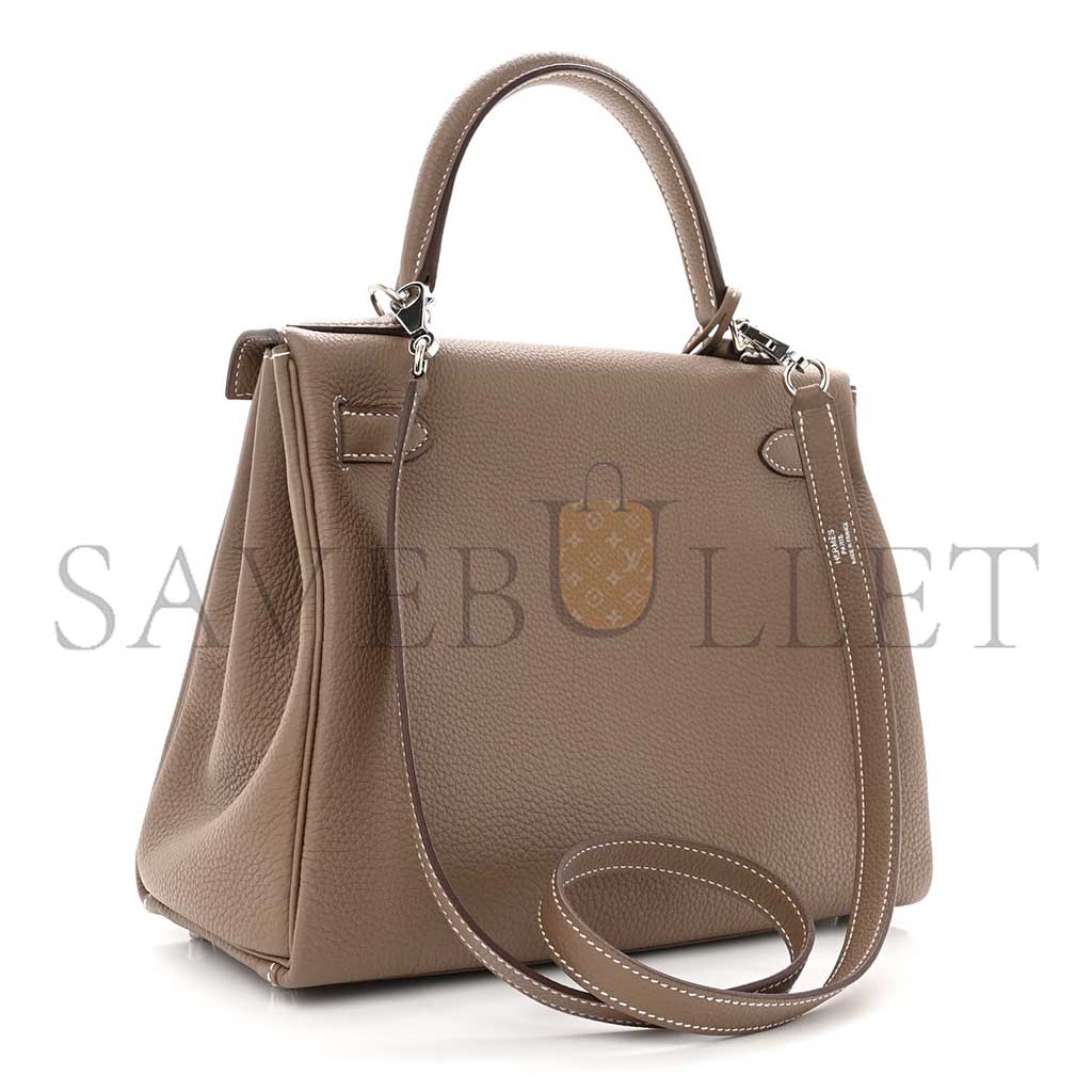 HERMÈS TOGO KELLY RETOURNE 28 ETOUPE (28*22*10cm)